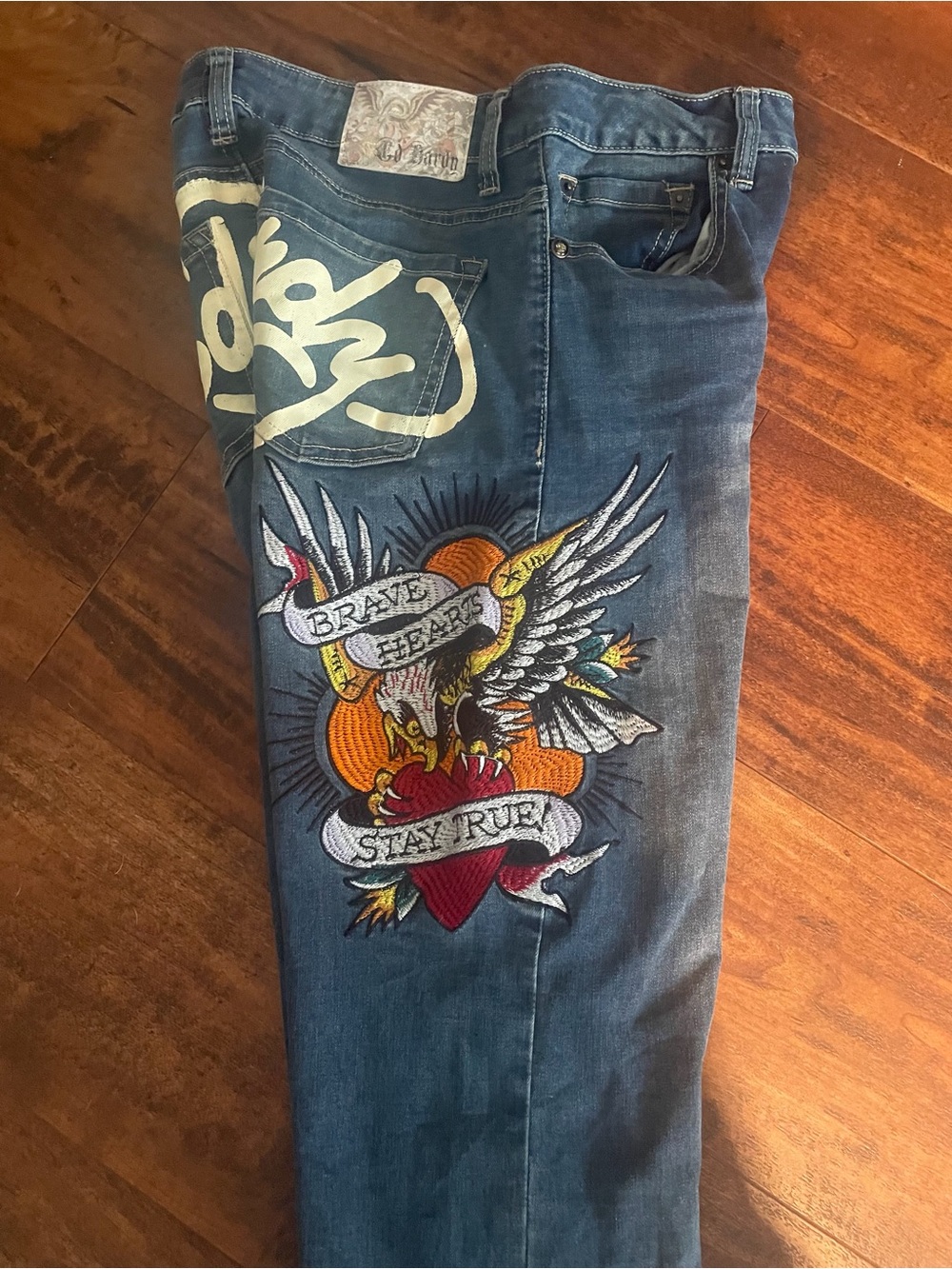Ed Hardy wide leg jeans - Picture 3 of 4